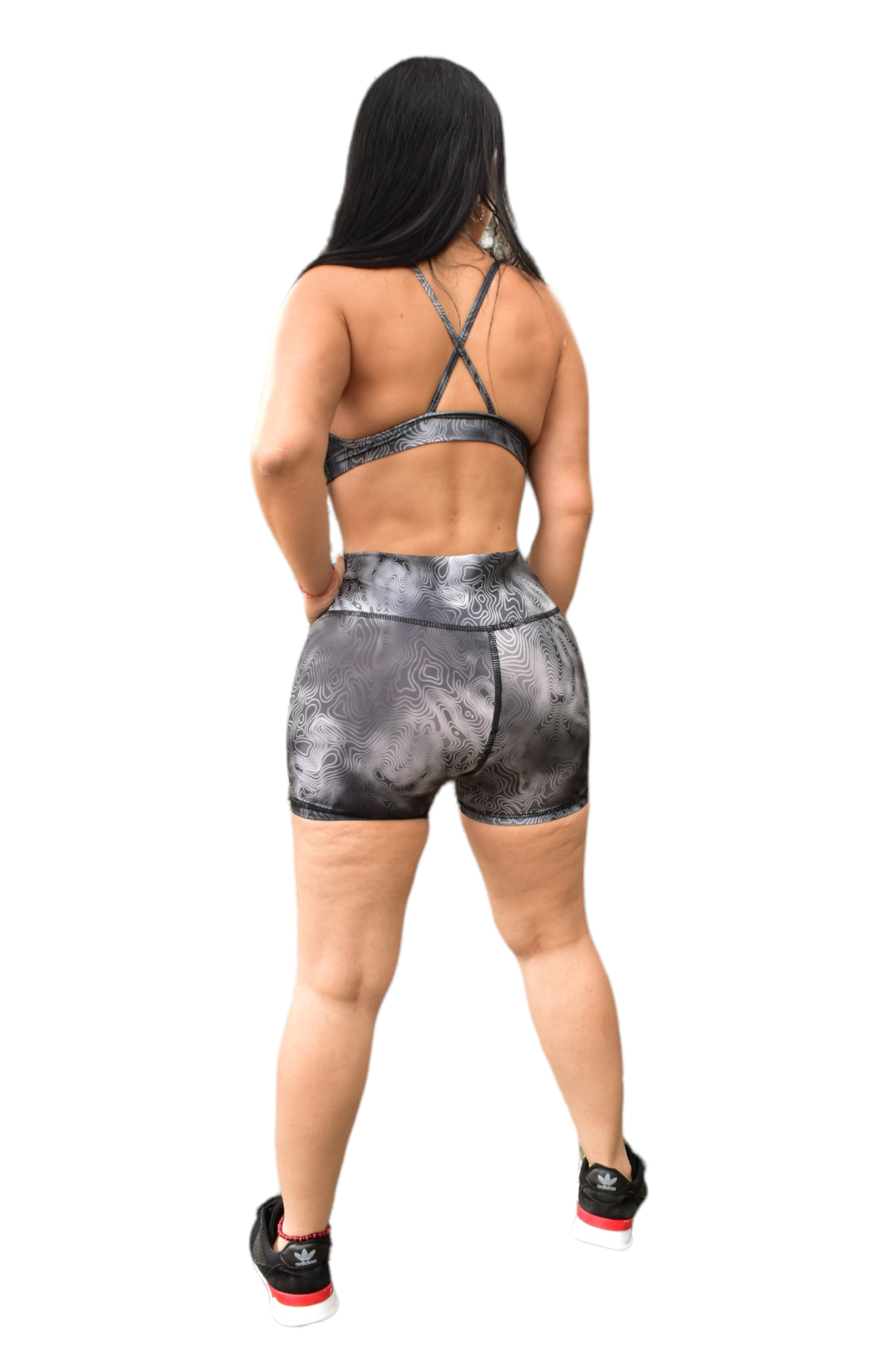 SHORT SET 2 PIEZAS SPORTGYM GRIS ONDAS