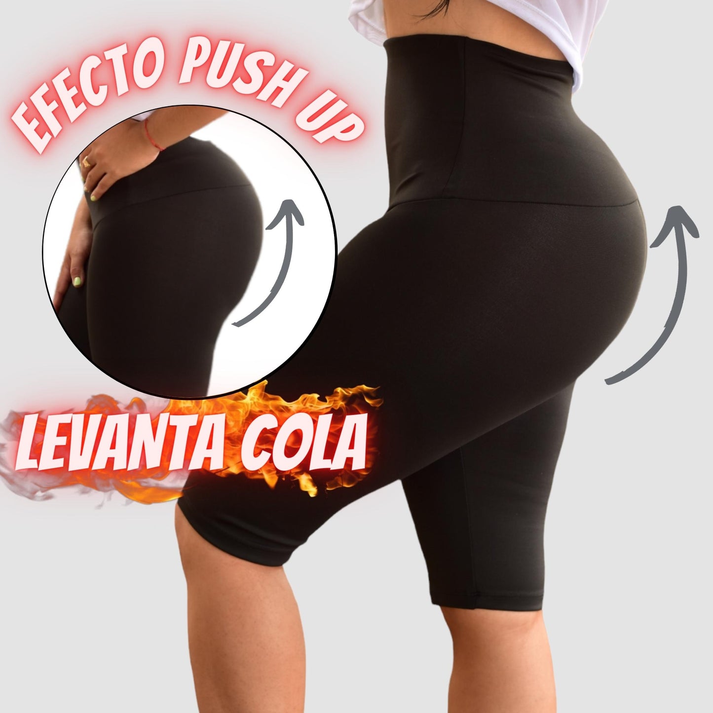 🔥BIKER CON FAJA REDUCTORA EN NEOPRENO EFECTO SAUNA EN TELA SUPLEX🔥