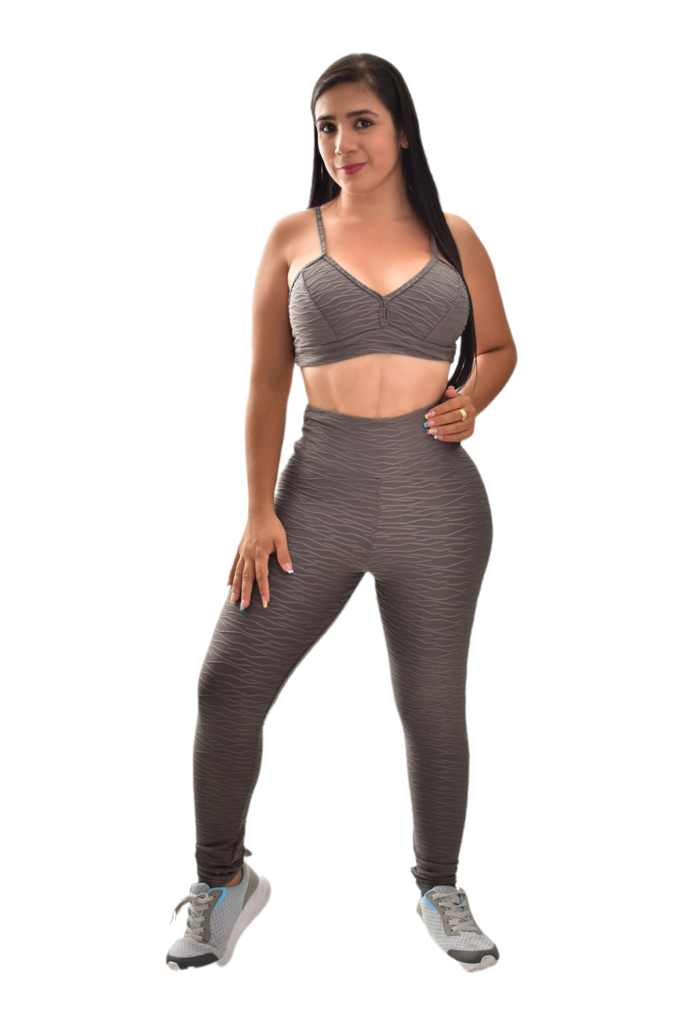 LEGGINS PUSH UP SET 2 PIEZAS TEXTURIZADO GRIS OSCURO oversilvercolombia
