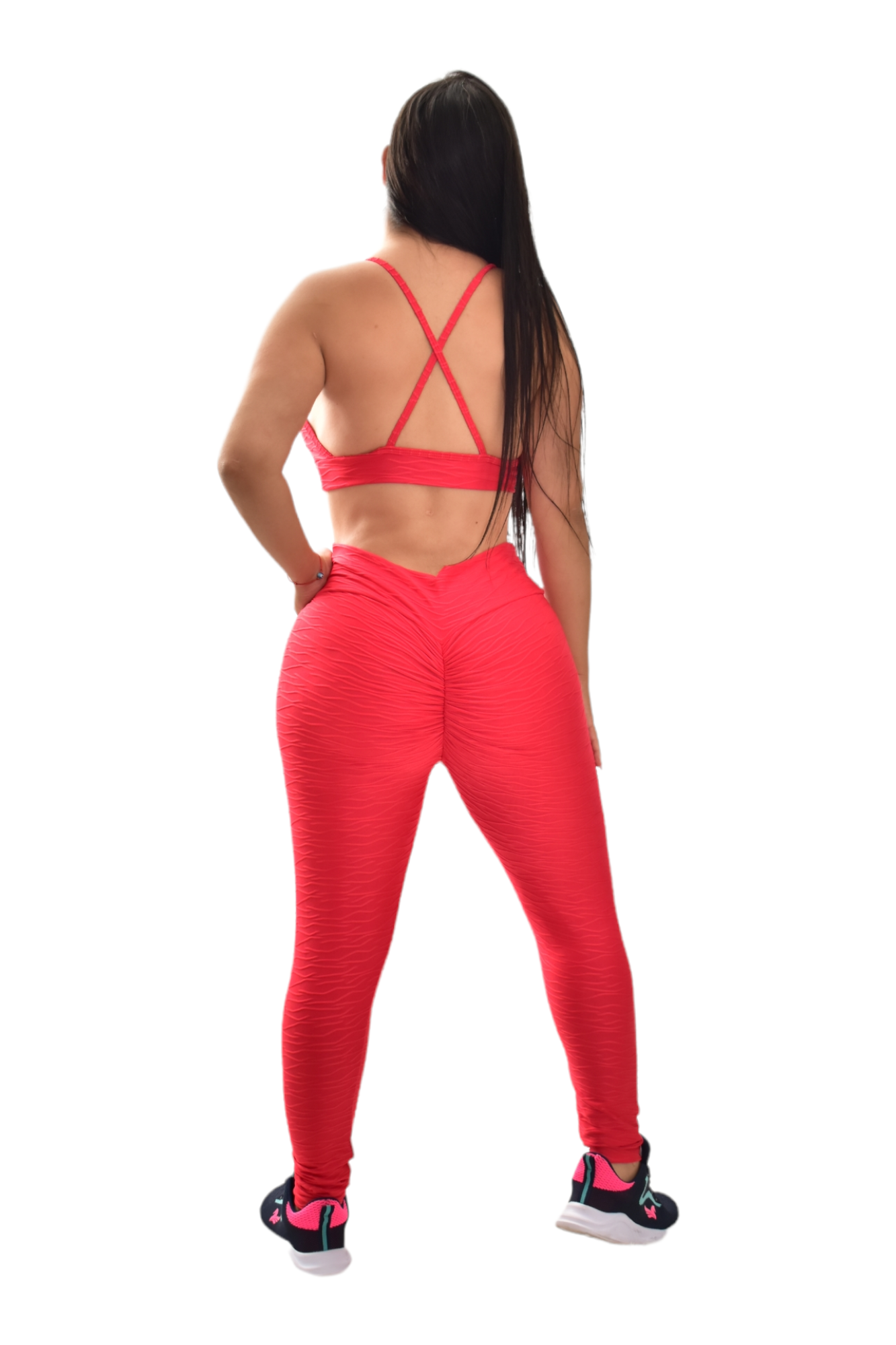LEGGINS PUSH UP SET 2 PIEZAS TEXTURIZADO ROJO oversilvercolombia