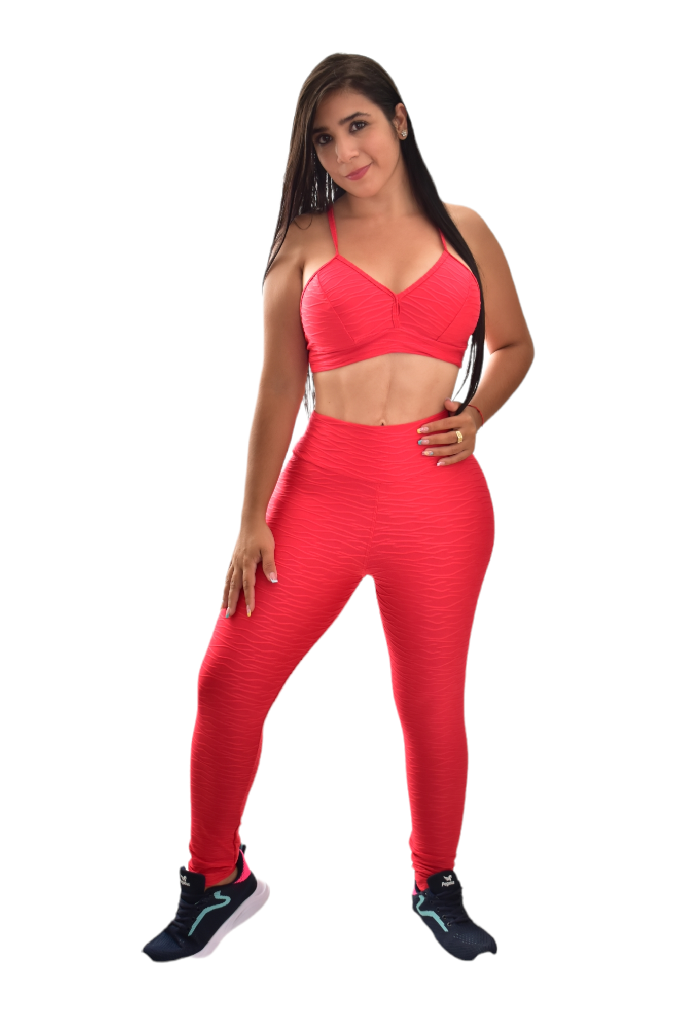LEGGINS PUSH UP SET 2 PIEZAS TEXTURIZADO ROJO oversilvercolombia