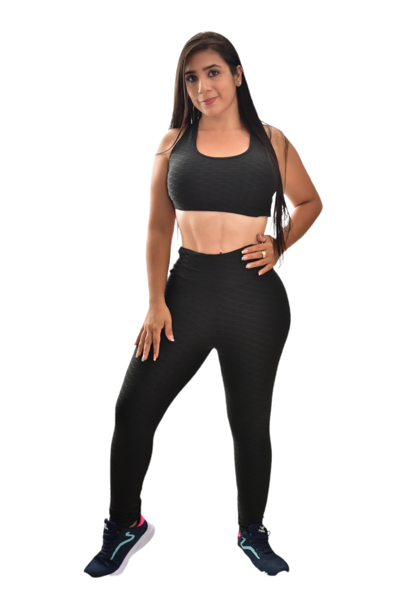 LEGGINS PUSH UP SET 2 PIEZAS TEXTURIZADO NEGRO oversilvercolombia