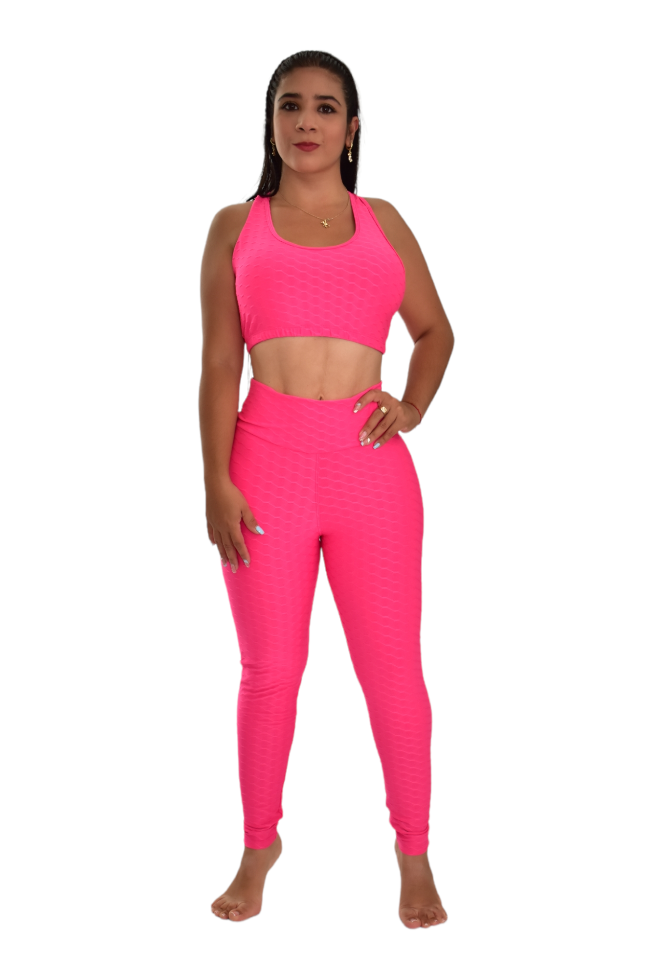 LEGGINS PUSH UP SET 2 PIEZAS TEXTURIZADO FUCSIA oversilvercolombia