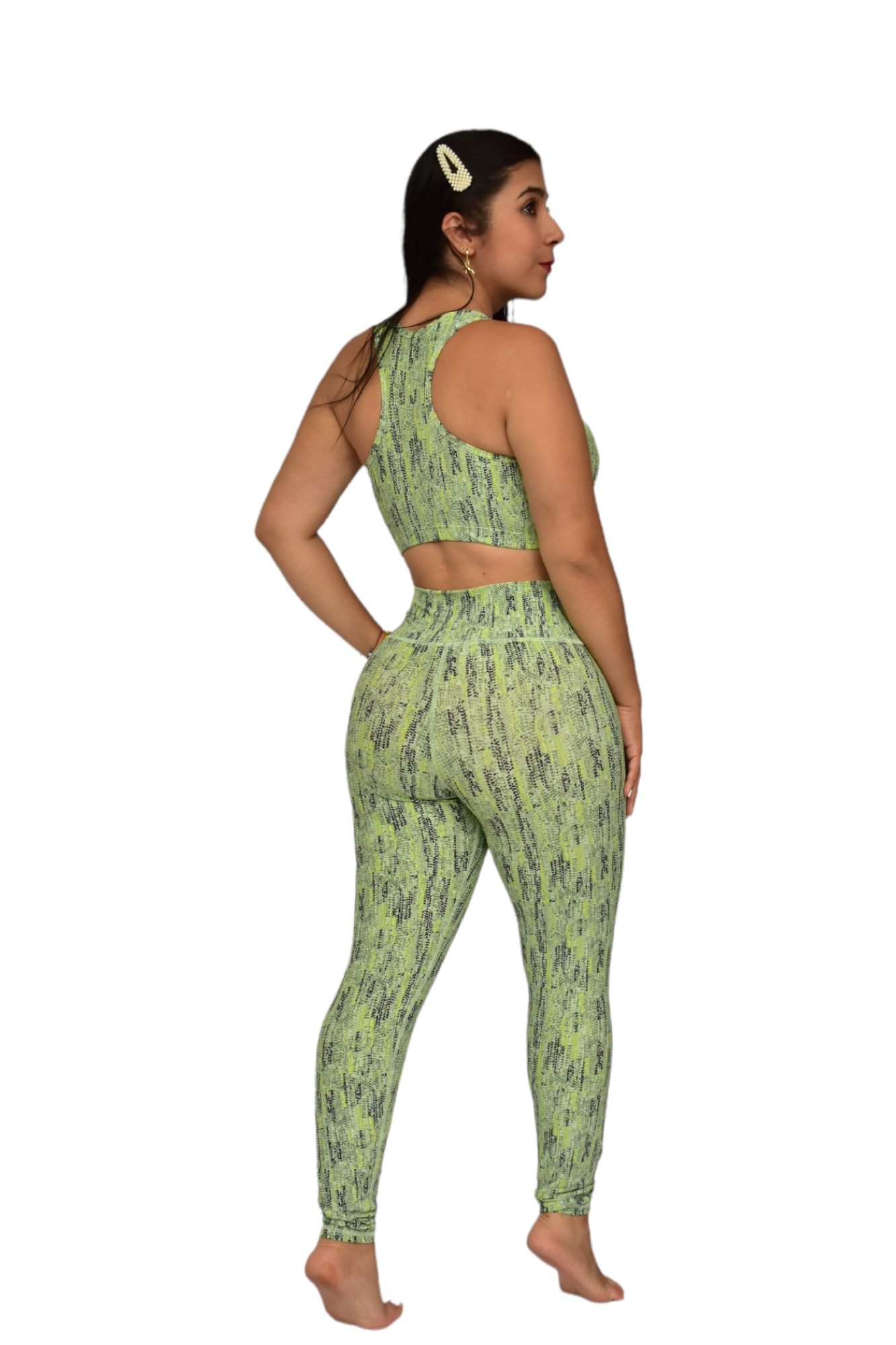 LEGGINS SET 2 PIEZAS PREMIUMTEX VERDE RALLA NEGRA oversilvercolombia