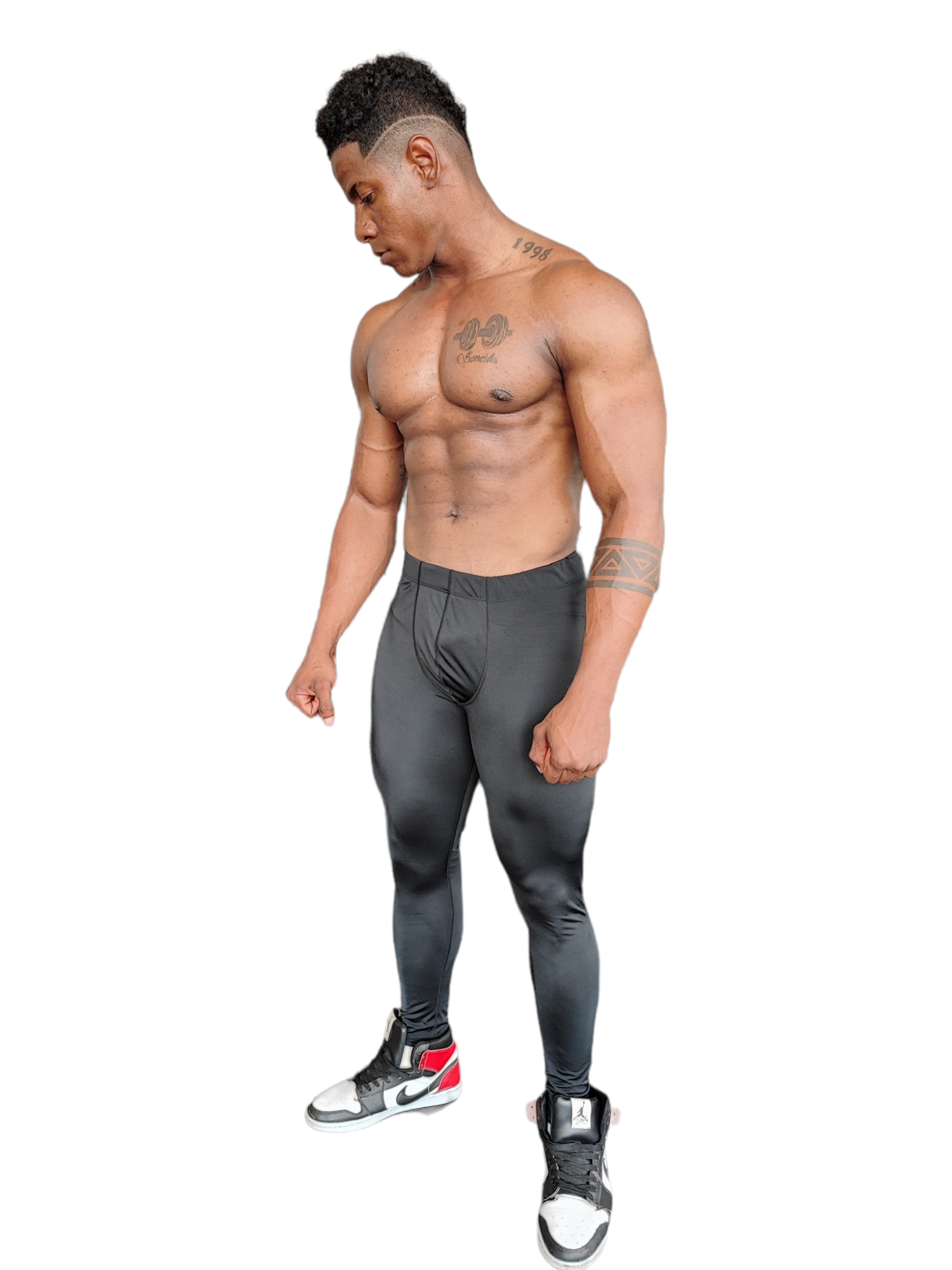 LICRA DE HOMBRE DEPORTIVA COLOR NEGRO OVERSILVER®