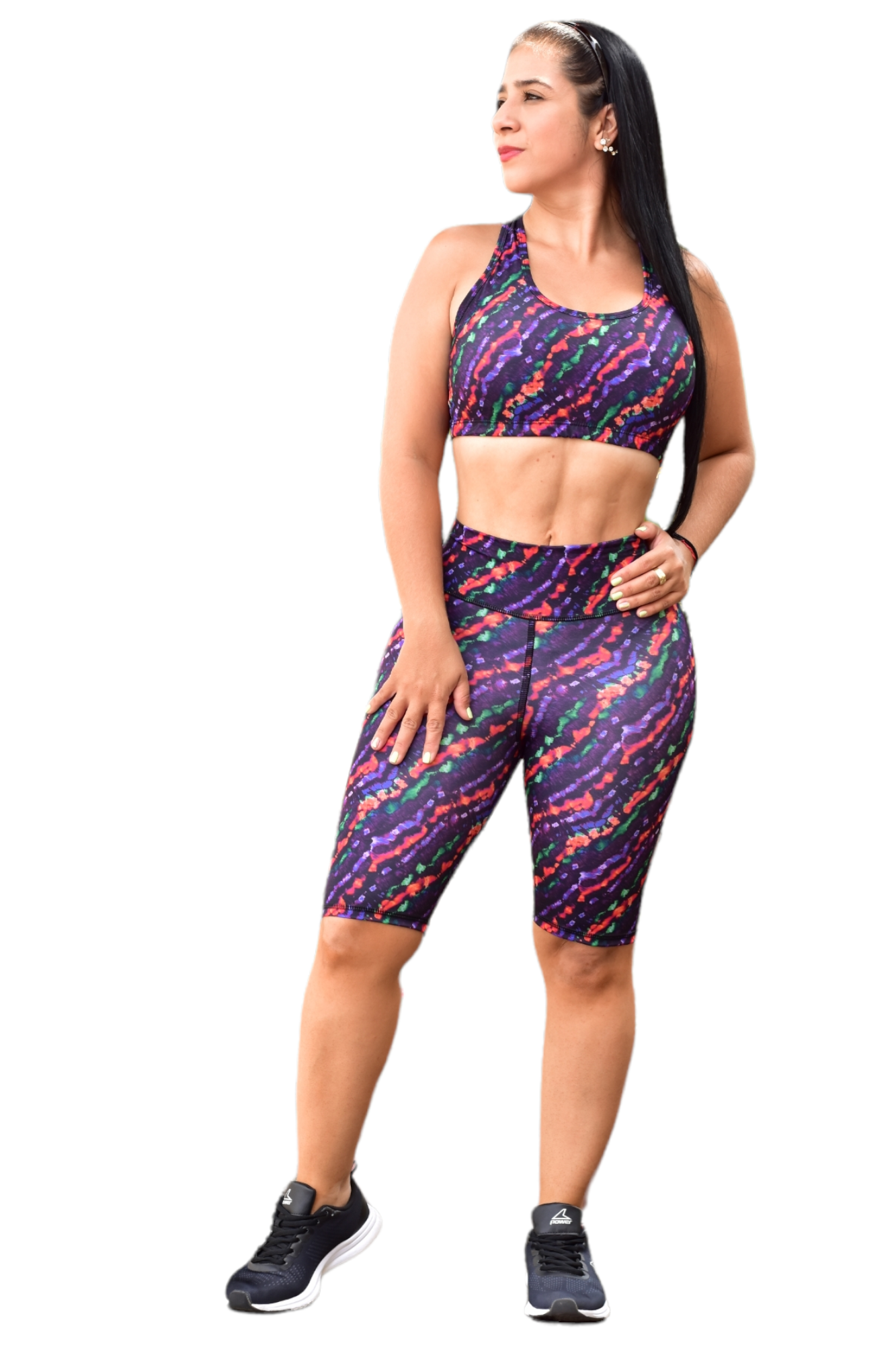 BIKER SET 2 PIEZAS SPORTGYM MORADO DIAGONAL NARANJA