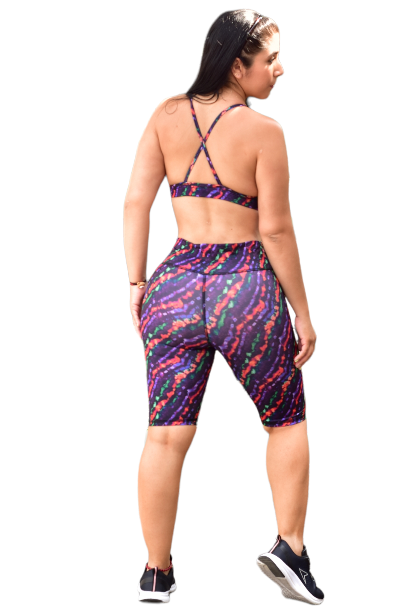 BIKER SET 2 PIEZAS SPORTGYM MORADO DIAGONAL NARANJA