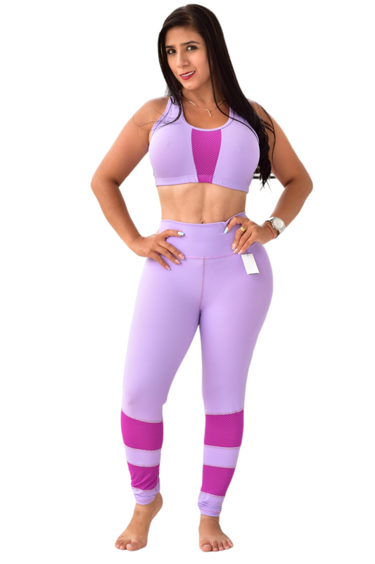 LEGGINS COMBINADA SET 2 PIEZAS PREMIUMTEX LILA