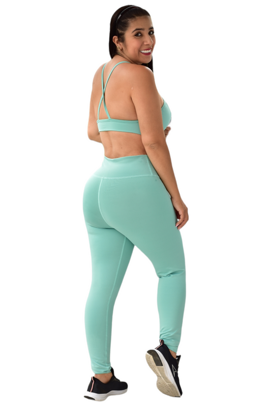 LEGGINS  SET 2 PIEZAS SUPLEX VERDE MENTA