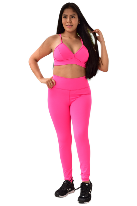 LEGGINS  SET 2 PIEZAS SUPLEX FUCSIA