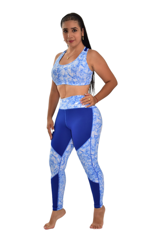 LEGGINS COMBINADA SET 2 PIEZAS PREMIUMTEX AZUL CIELO MANCHAS oversilvercolombia