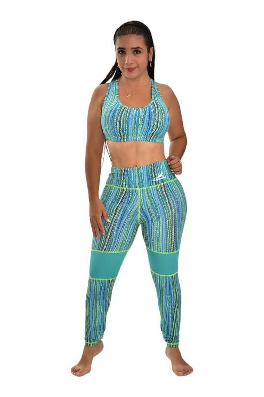 LEGGINS COMBINADO SET 2 PIEZAS PREMIUMTEX VERDE ESCAMA oversilvercolombia