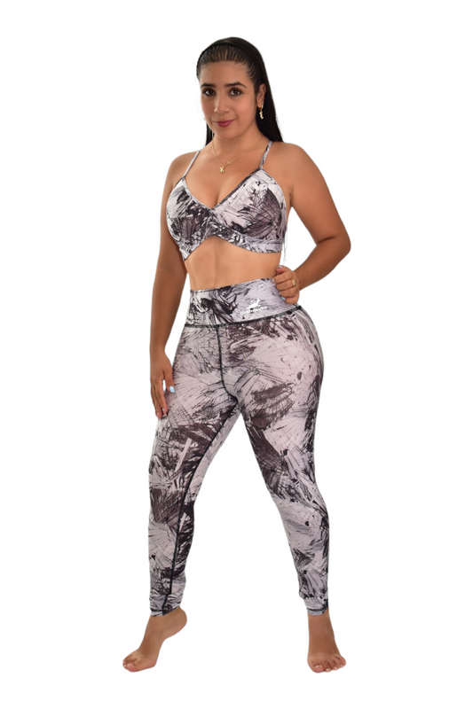LEGGINS SET 2 PIEZAS PREMIUMTEX GRIS METALIZADO oversilvercolombia