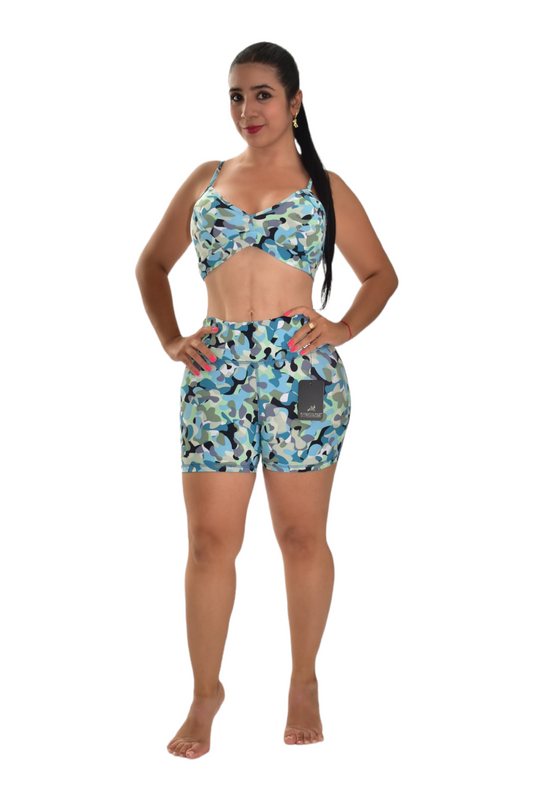 SHORT SET 2 PIEZAS PREMIUMTEX MILITAR VERDE AZUL oversilvercolombia