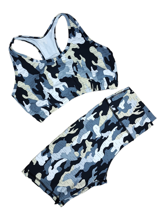 BIKER TALLA PLUS SET 2 PIEZAS PREMIUMTEX MILITAR BLANCO NEGRO oversilvercolombia