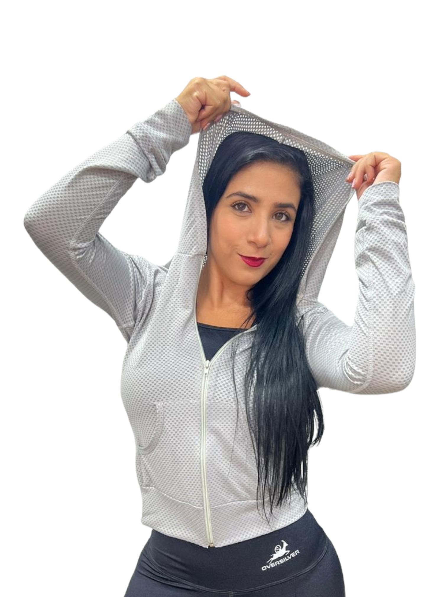 CHAQUETA DEPORTIVA DAMA GRIS CLARO OVERSILVER®