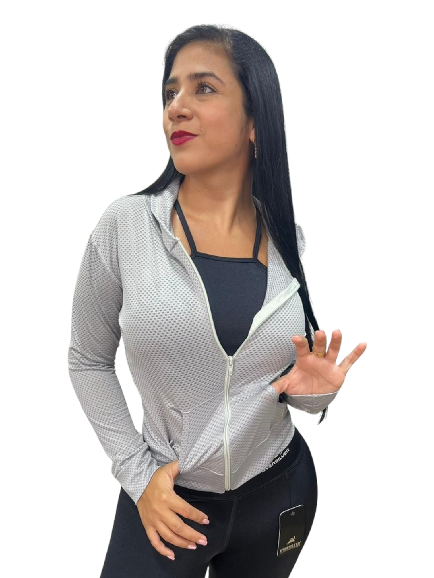 CHAQUETA DEPORTIVA DAMA GRIS CLARO OVERSILVER®