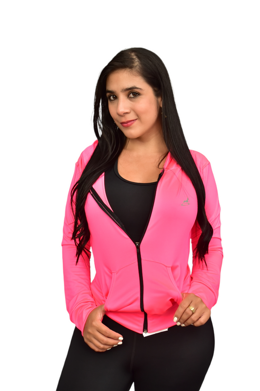 CHAQUETA DEPORTIVA DAMA LICRADA FUCSIA OVERSILVER®