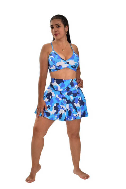 FALDA SHORT SET 2 PIEZAS PREMIUMTEX MILITAR AZUL oversilvercolombia