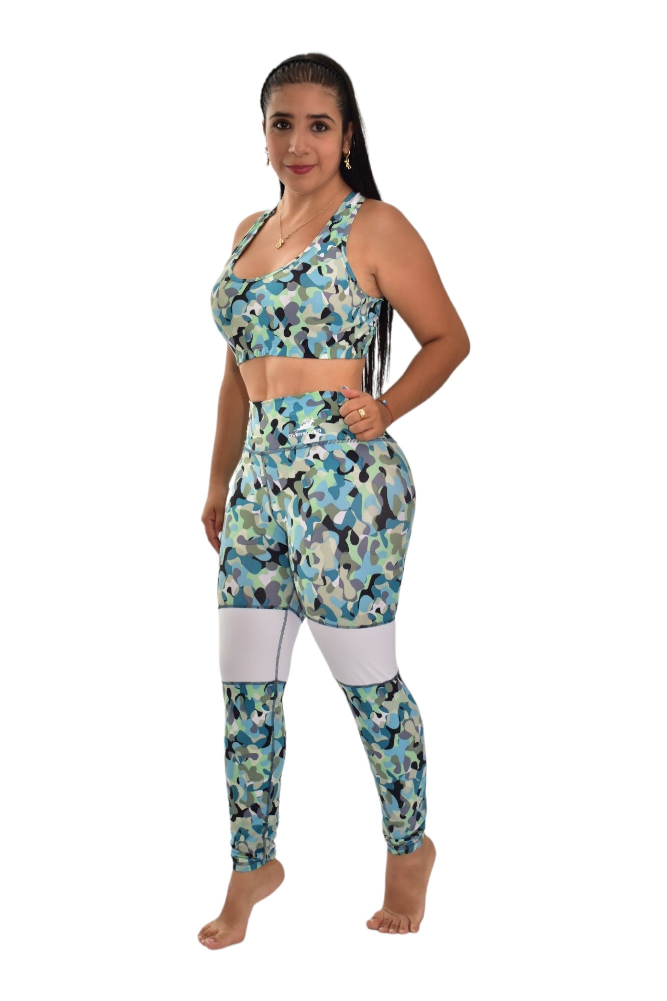 LEGGINS COMBINADA SET 2 PIEZAS PREMIUMTEX MILITAR VERDE AZUL oversilvercolombia