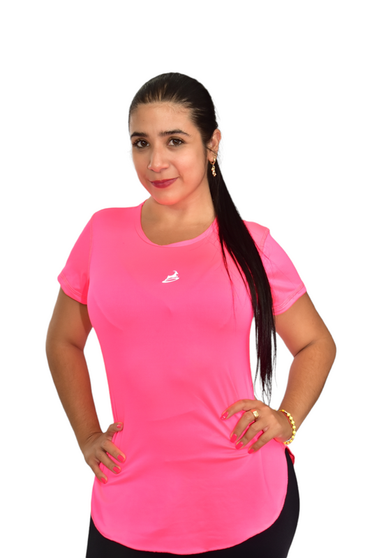 CAMISETA MANGA CORTA LICRADA FUCSIA OVERSILVER®