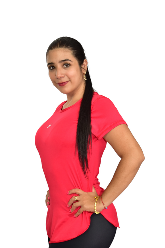 CAMISETA MANGA CORTA LICRADA ROJO OVERSILVER®