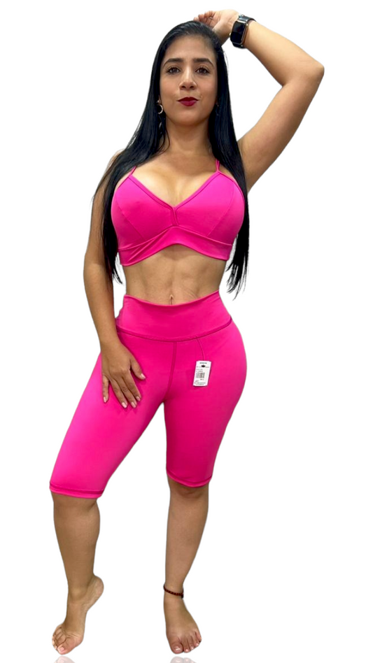 BIKER SET 2 PIEZAS NEWGYM FUCSIA oversilvercolombia