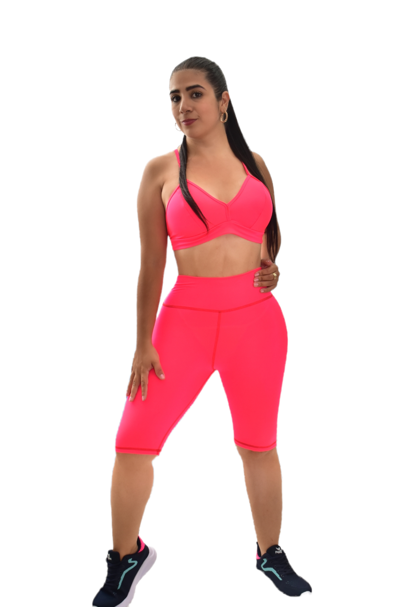 BIKER SET 2 PIEZAS NEWGYM ROSADO NEON oversilvercolombia