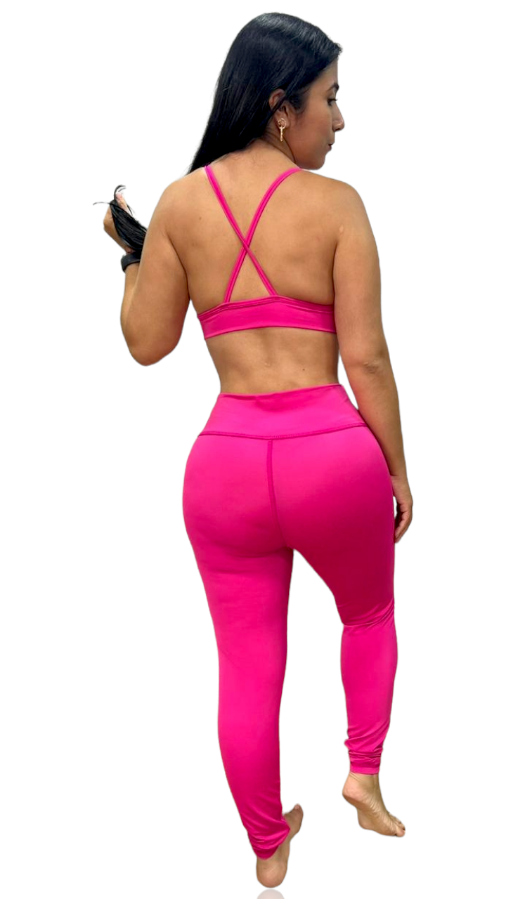 LEGGINS SET 2 PIEZAS NEWGYM FUCSIA oversilvercolombia