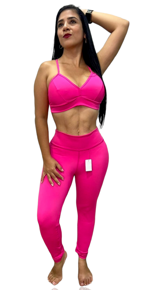 LEGGINS SET 2 PIEZAS NEWGYM FUCSIA oversilvercolombia