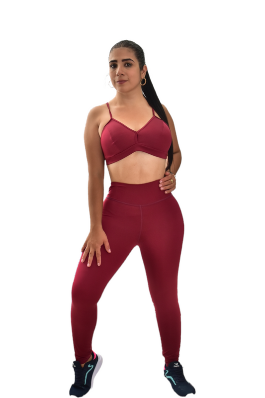 LICRA SET 2 PIEZAS NEWGYM VINOTINTO oversilvercolombia