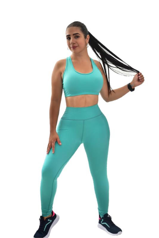 LEGGINS SET 2 PIEZAS NEWGYM VERDE MENTA oversilvercolombia