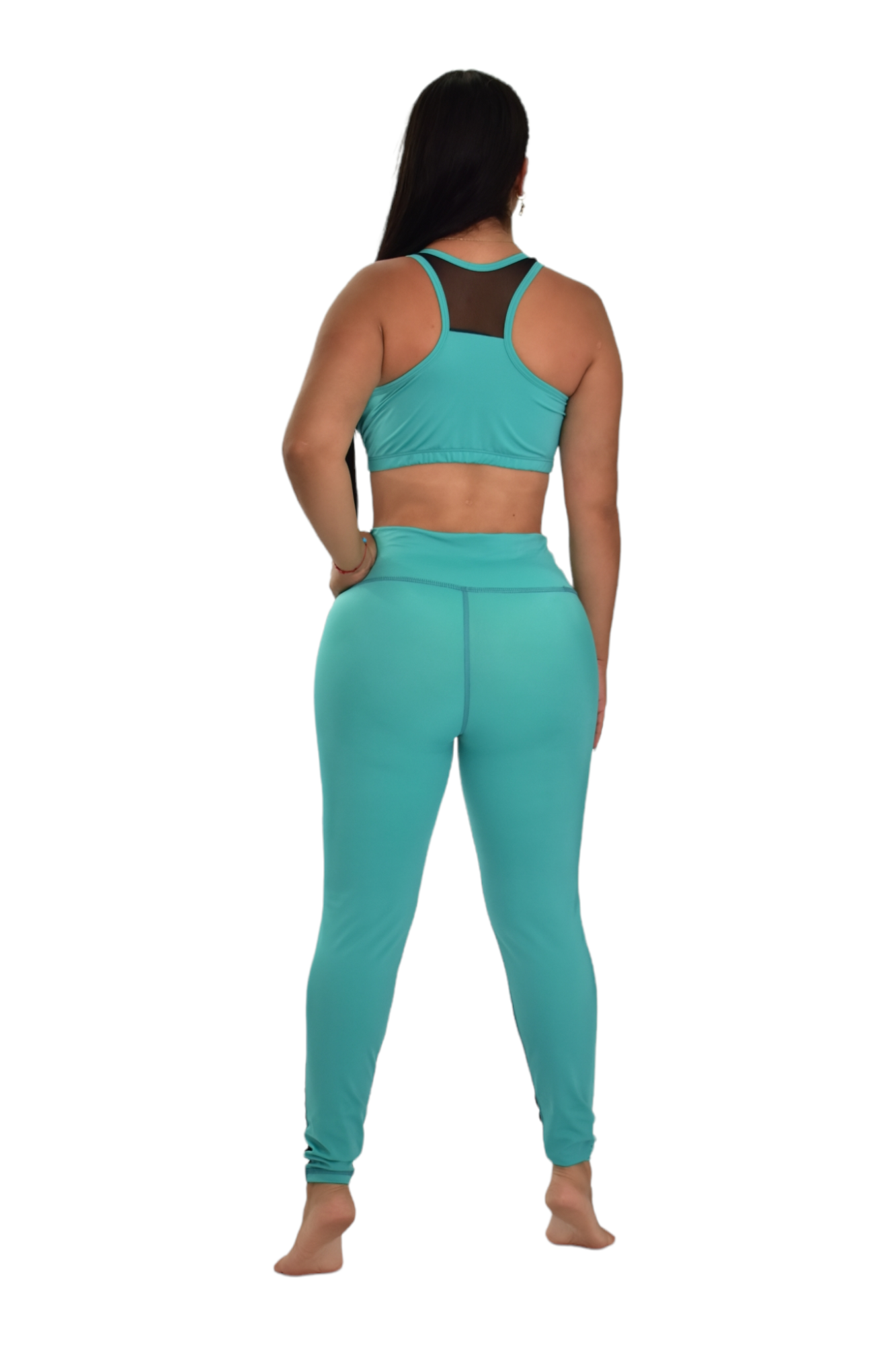 LEGGINS COMBINADA SET 2 PIEZAS NEWGYM VERDE NEGRO oversilvercolombia