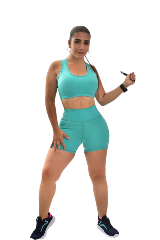 SHORT SET 2 PIEZAS NEWGYM VERDE MENTA oversilvercolombia