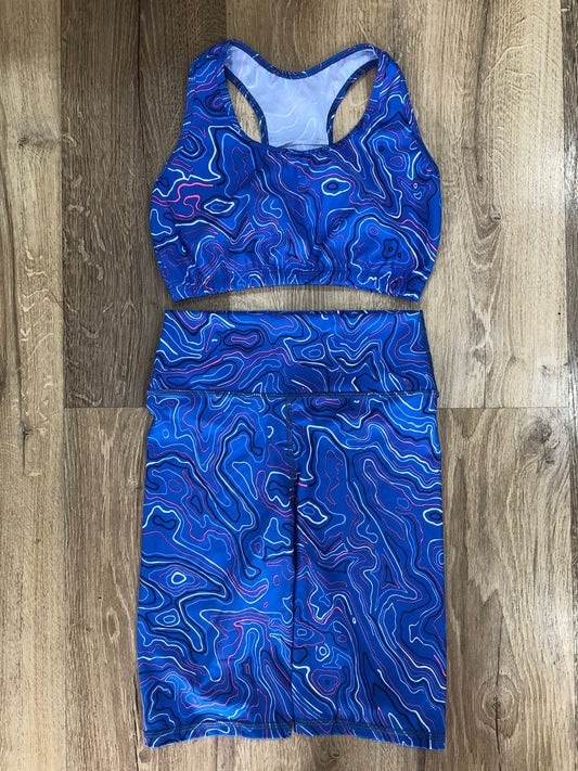 BIKER SET 2 PIEZAS PREMIUMTEX AZUL LINEAS
