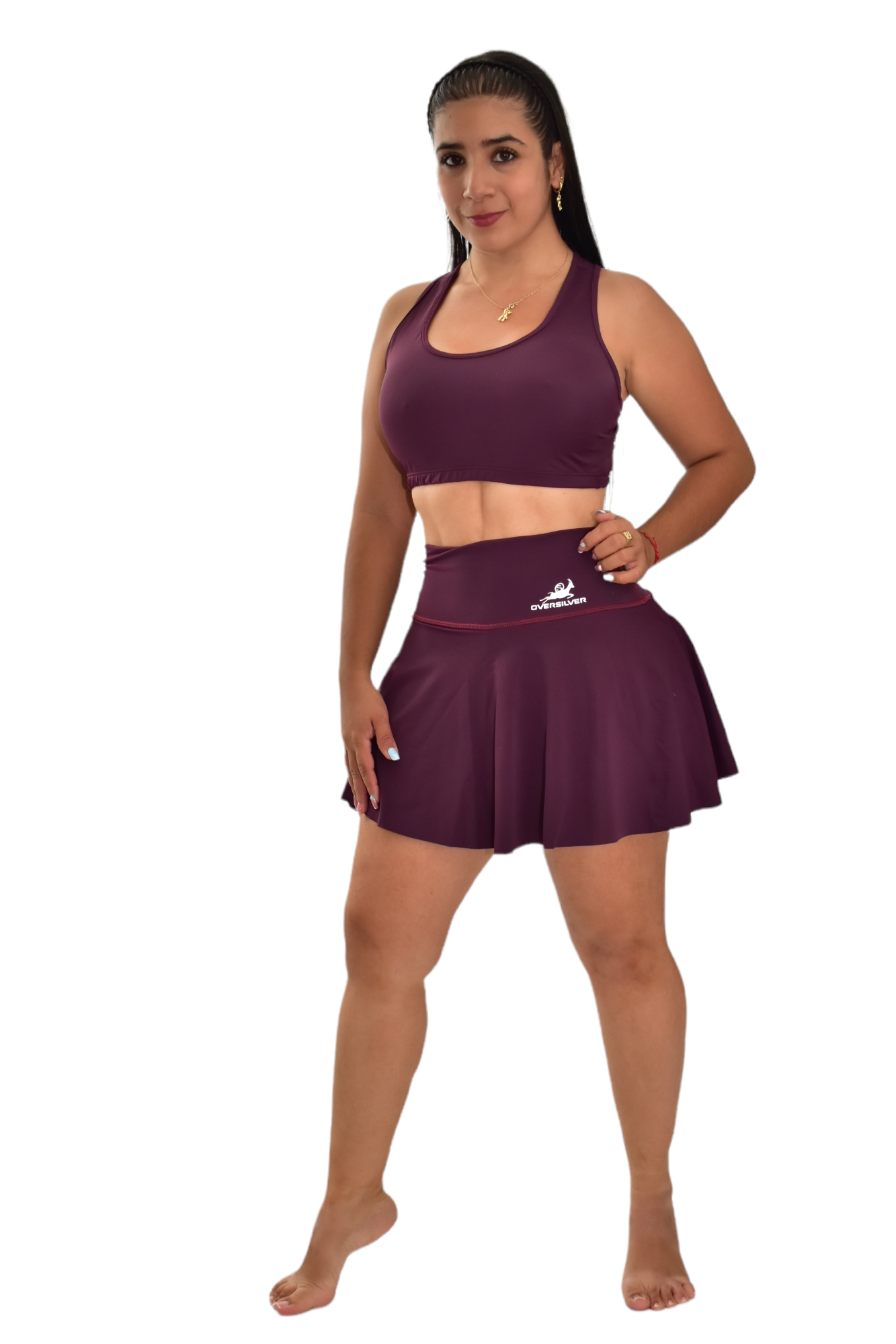 FALDA SHORT SET 2 PIEZAS PREMIUMTEX VINOTINTO oversilvercolombia