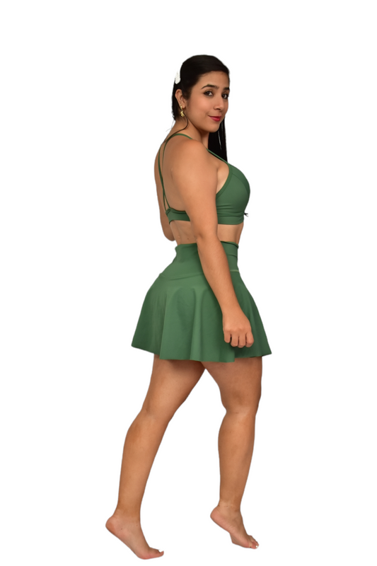 FALDA SHORT SET 2 PIEZAS PREMIUMTEX VERDE MILITAR oversilvercolombia