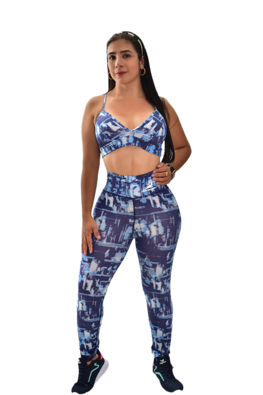 LICRA SET 2 PIEZAS PREMIUMTEX AZUL MANCHAS oversilvercolombia