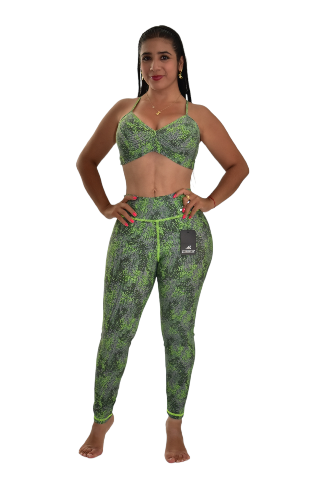 LEGGINS SET 2 PIEZAS PREMIUMTEX VERDE TRIANGULO oversilvercolombia