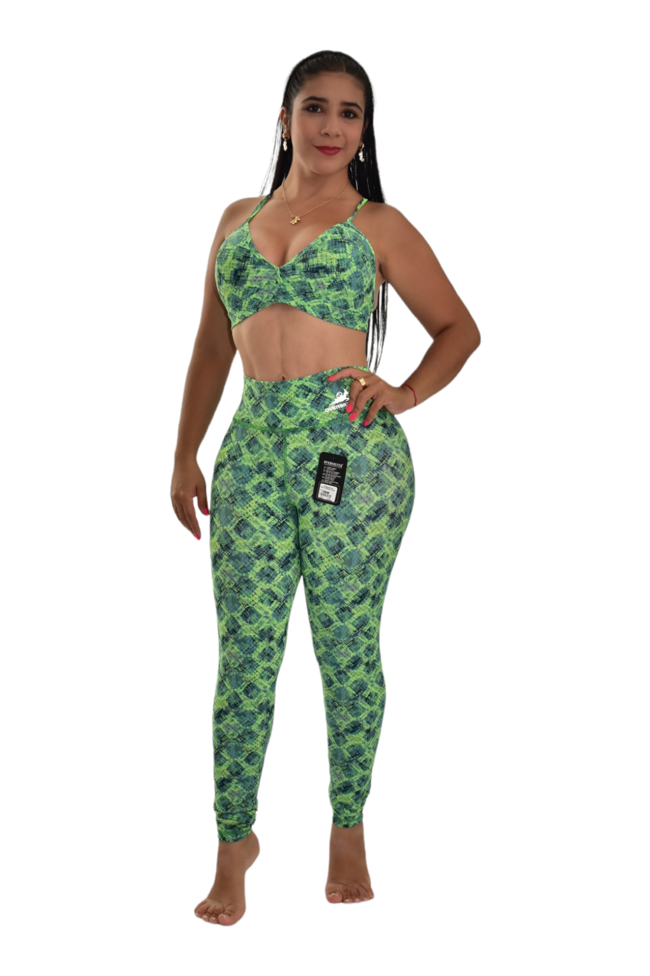 LEGGINS SET 2 PIEZAS PREMIUMTEX VERDE ROMBO oversilvercolombia