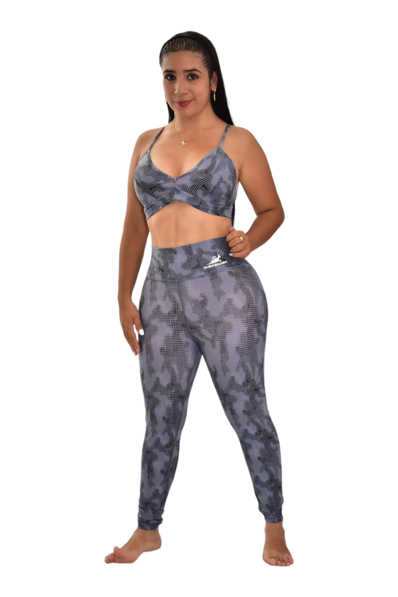 LEGGINS SET 2 PIEZAS PREMIUMTEX GRIS MILITAR CUADRO oversilvercolombia