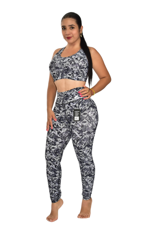 LEGGINS  SET 2 PIEZAS PREMIUMTEX GRIS CUADROS oversilvercolombia