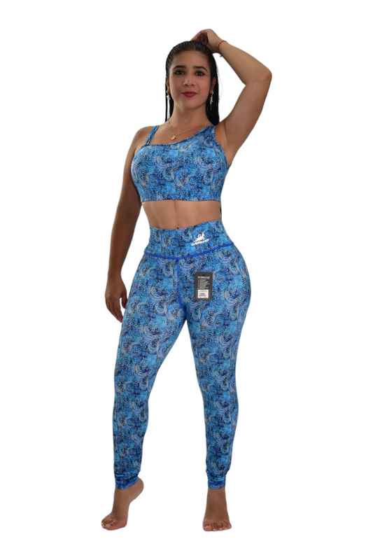 LEGGINS SET 2 PIEZAS PREMIUMTEX AZUL BRILLANTE oversilvercolombia