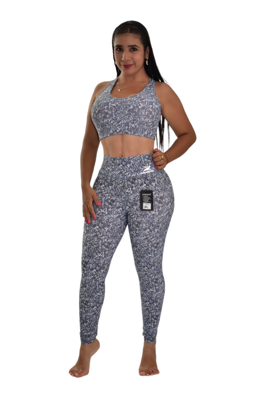 LEGGINS SET 2 PIEZAS PREMIUMTEX GRIS RALLA BLANCA oversilvercolombia