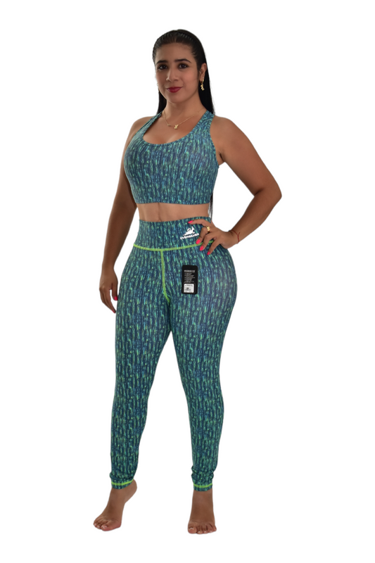 LEGGINS SET 2 PIEZAS PREMIUMTEX VERDE RALLAS oversilvercolombia