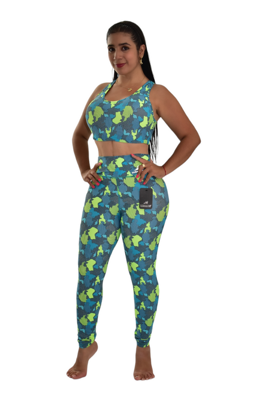 LEGGINS SET 2 PIEZAS PREMIUMTEX VERDE CUADRO oversilvercolombia
