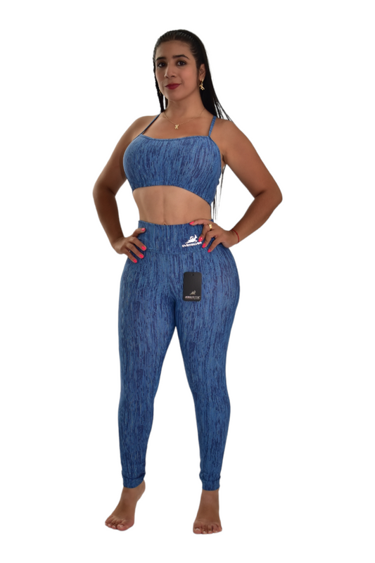 LEGGINS SET 2 PIEZAS PREMIUMTEX AZUL RALLAS oversilvercolombia