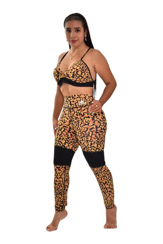 LEGGINS COMBINADA SET 2 PIEZAS PREMIUMTEX AMARILLO PANTERA oversilvercolombia