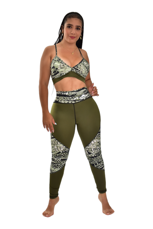LEGGINS COMBINADA SET 2 PIEZAS PREMIUMTEX VERDE TORTUGA oversilvercolombia