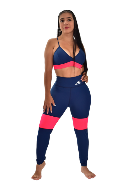 LEGGINS COMBINADA SET 2 PIEZAS PREMIUMTEX AZUL TURQUIE oversilvercolombia